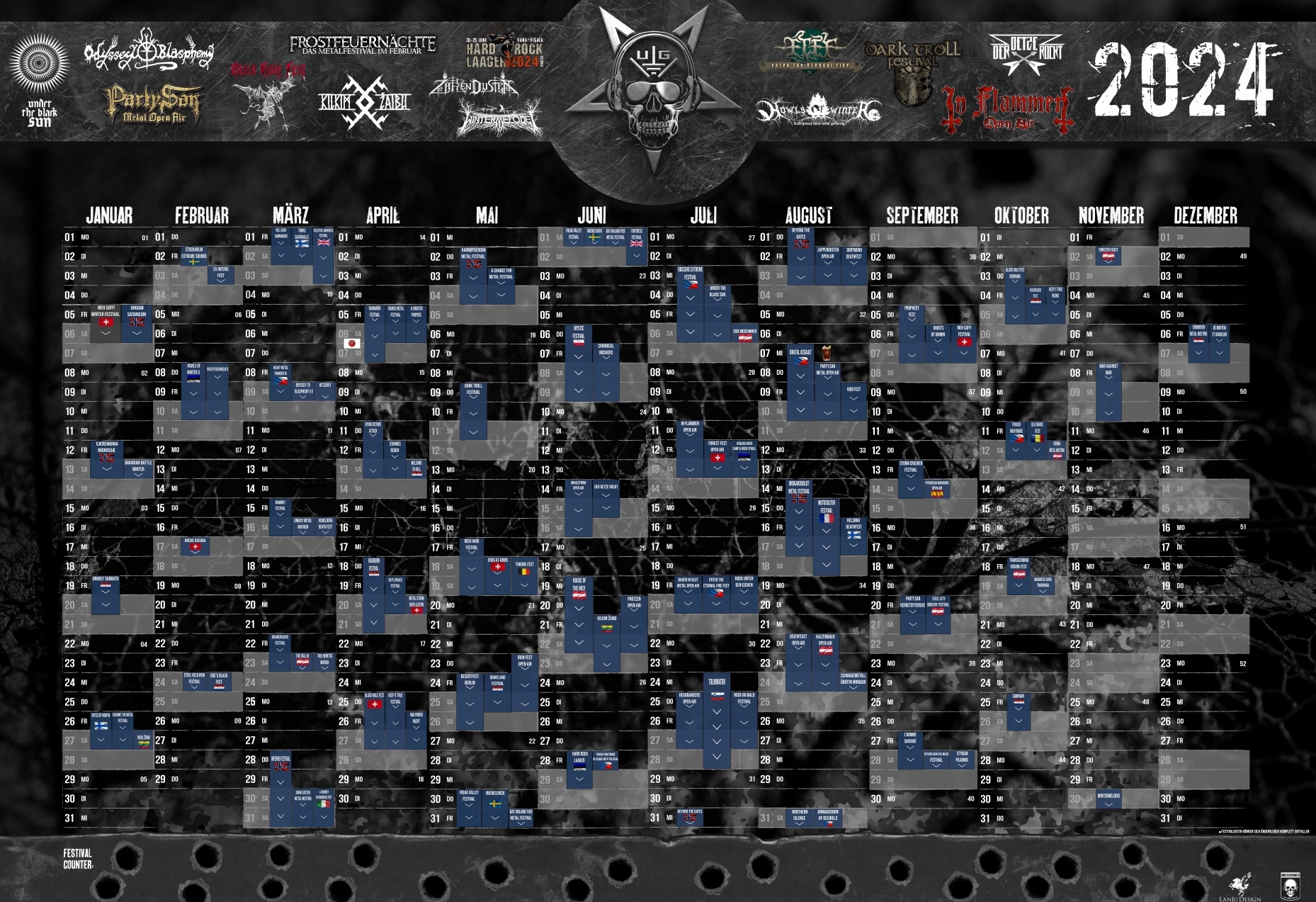 Der Undergrounded FestivalKalender 2024 ist fertig! Undergrounded